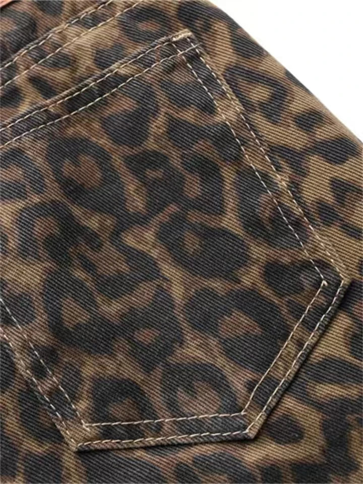 Leopard Luxe Wide-Leg Jeans