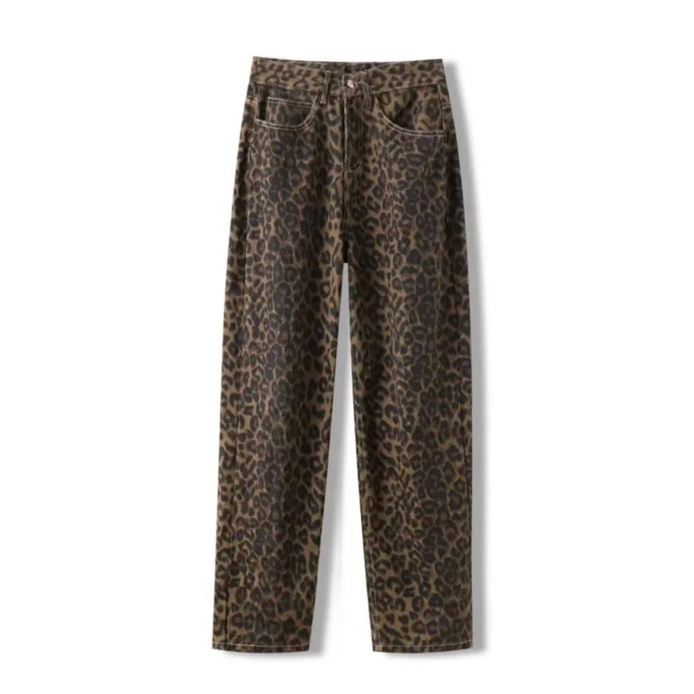 Leopard Luxe Wide-Leg Jeans