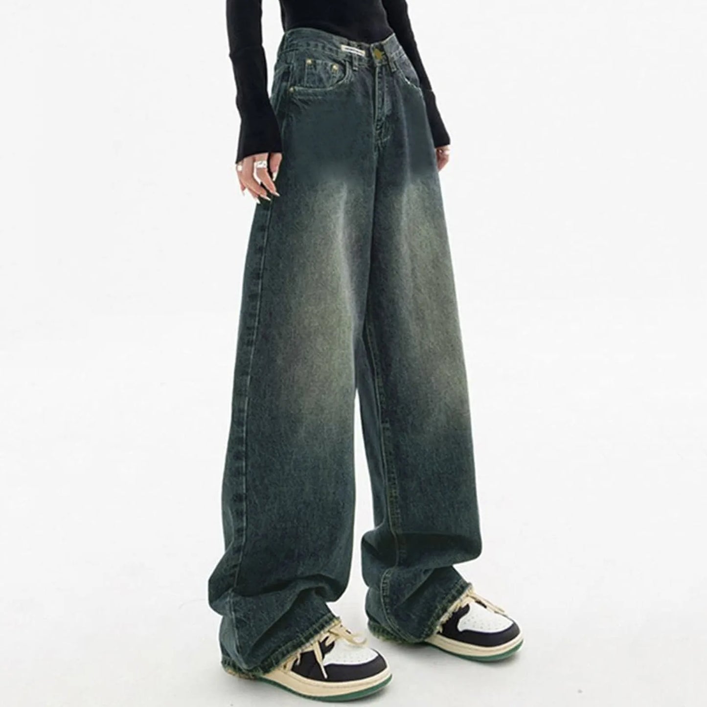 Vintage Vibe High-Waist Baggy Jeans