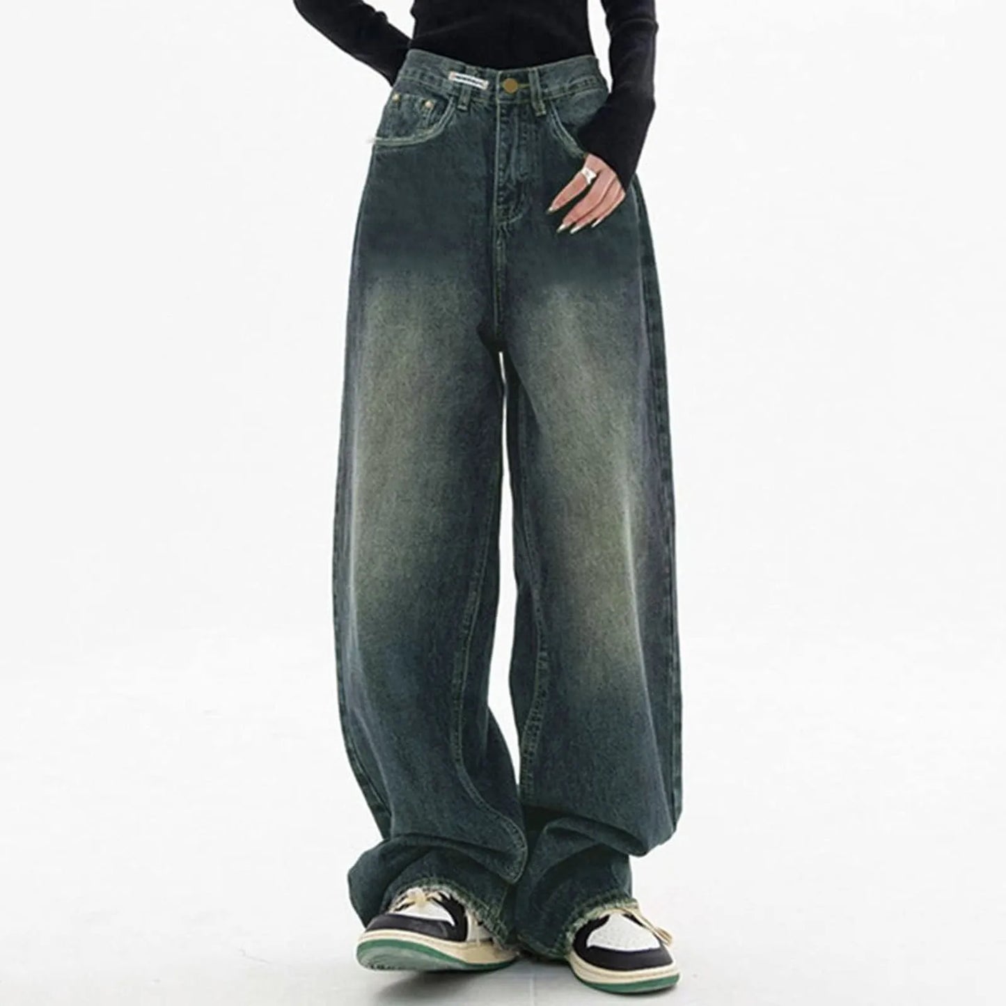 Vintage Vibe High-Waist Baggy Jeans