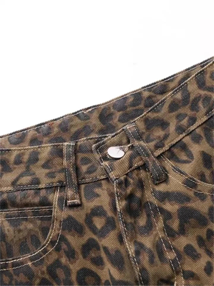 Leopard Luxe Wide-Leg Jeans