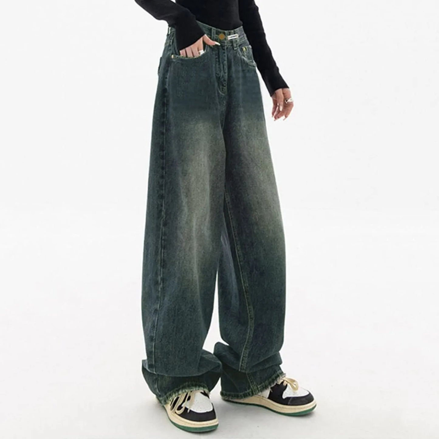 Vintage Vibe High-Waist Baggy Jeans